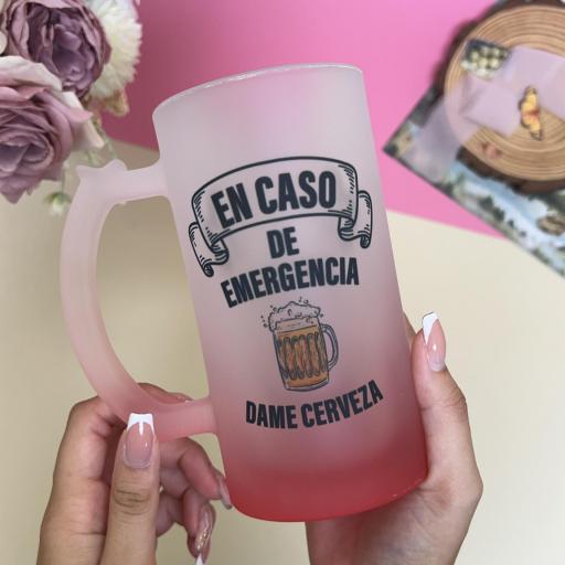 Jarra De Cerveza Esmerilada Sublimada Personalizada 