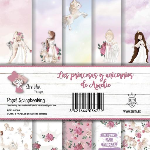 Set de Papeles Las Princesas Y Unicornios Amelie Prager 