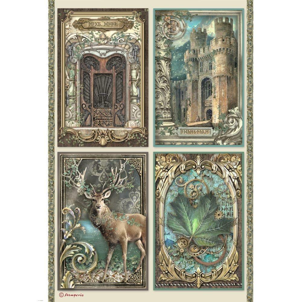 Papel De Arroz Tarjetas Magic Forest Stamperia