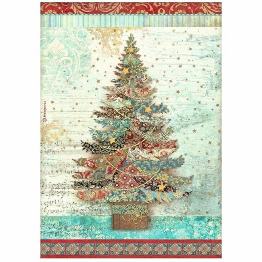 Papel De Arroz Tree Christmas Greetings Stamperia