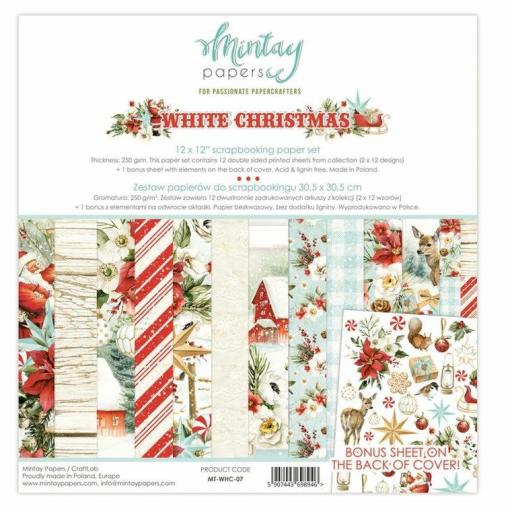 Set de Papeles White Christmas Mintay Papers 