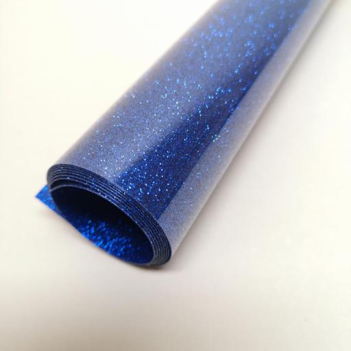 Rollo Vinilo Textil Premium One Flex Glitter Azul Real