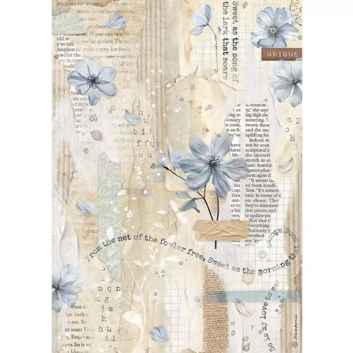 Papel De Arroz Flor Azul Ventana Secret Diary  Stamperia [2]