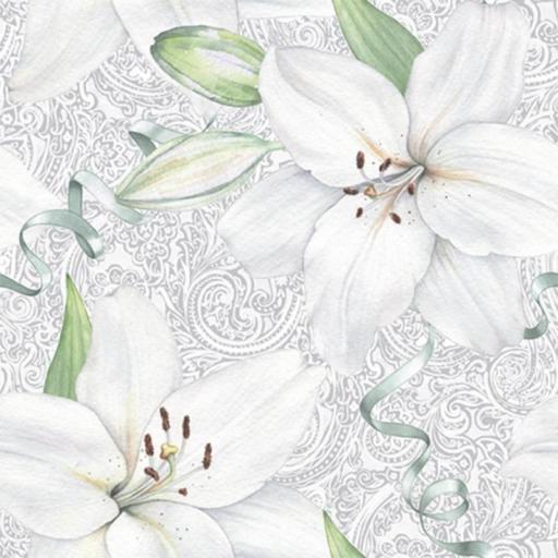 Servilleta White Lily With Ribbon Ambiente