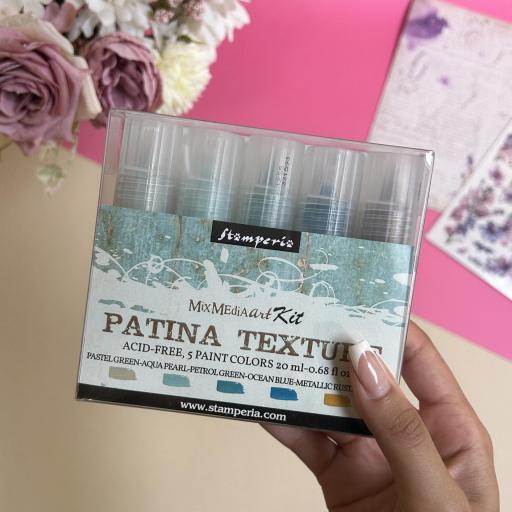 Kit Pinturas Patina Texture Stamperia