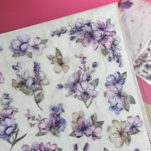 Papel De Arroz Patrón De Flores Lavender Stamperia [1]