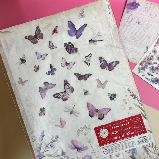 Papel De Arroz Mariposa Lavender Stamperia [0]