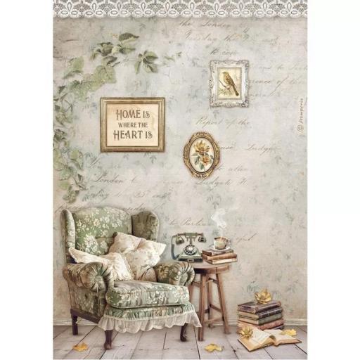 Papel De Arroz Sillón Romantic Golden Harmony Stamperia