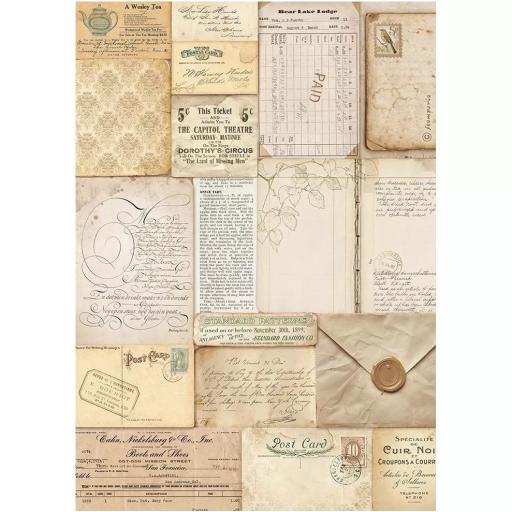 Papel De Arroz Cartas Romantic Golden Harmony Stamperia