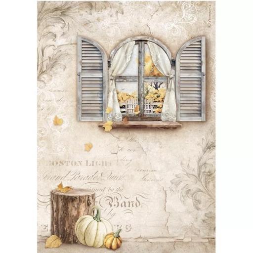 Papel De Arroz Ventana Romantic Golden Harmony Stamperia