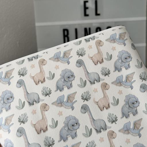 Tela de Encuadernar Dinosaurios Puro Amor Azules Dayka Trade [1]