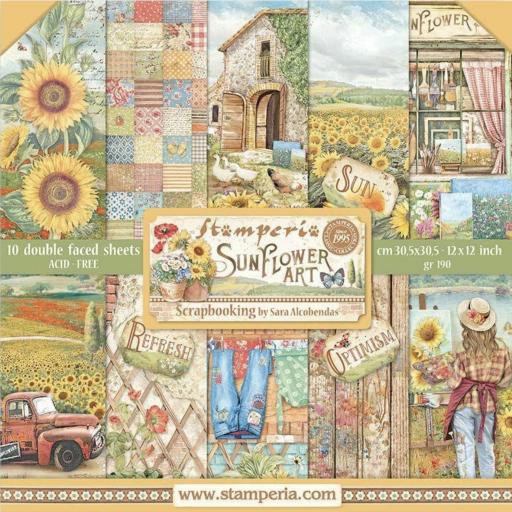 Set de Papeles Sunflower Art Stamperia 