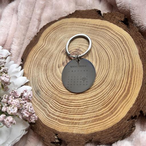 Llavero Aluminio Manos Unidas Personalizado Con Fecha [1]