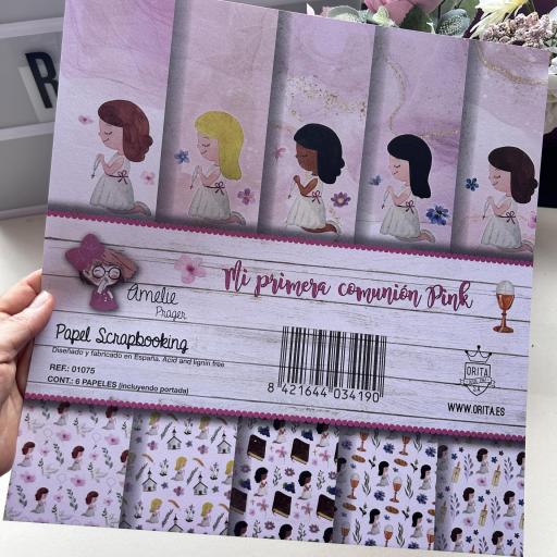 Set de Papeles Mi Primera Comunión Pink Amelie Prager