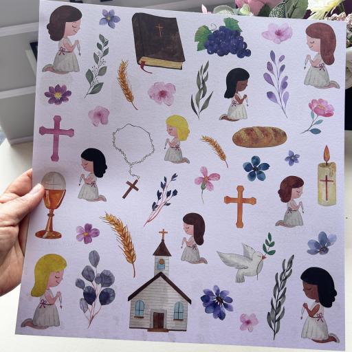 Set de Papeles Mi Primera Comunión Pink Amelie Prager  [1]