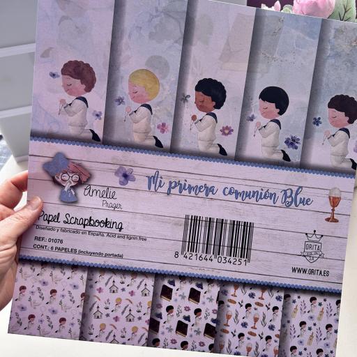 Set de Papeles Mi Primera Comunión Blue Amelie Prager 