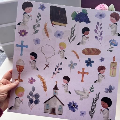 Set de Papeles Mi Primera Comunión Blue Amelie Prager  [1]