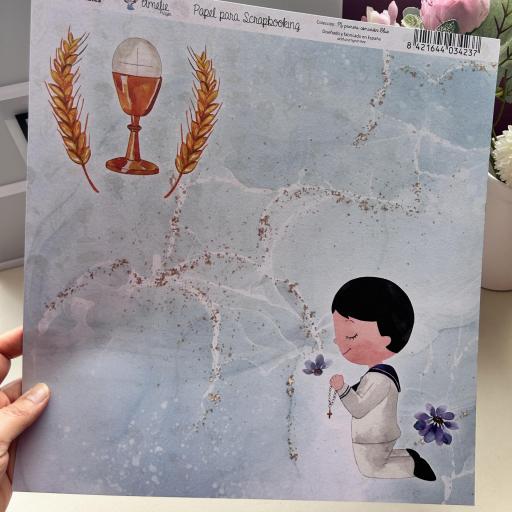 Set de Papeles Mi Primera Comunión Blue Amelie Prager  [6]