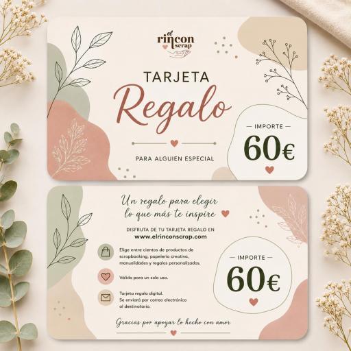 Tarjeta Regalo 60€ EL Rincon Scrap