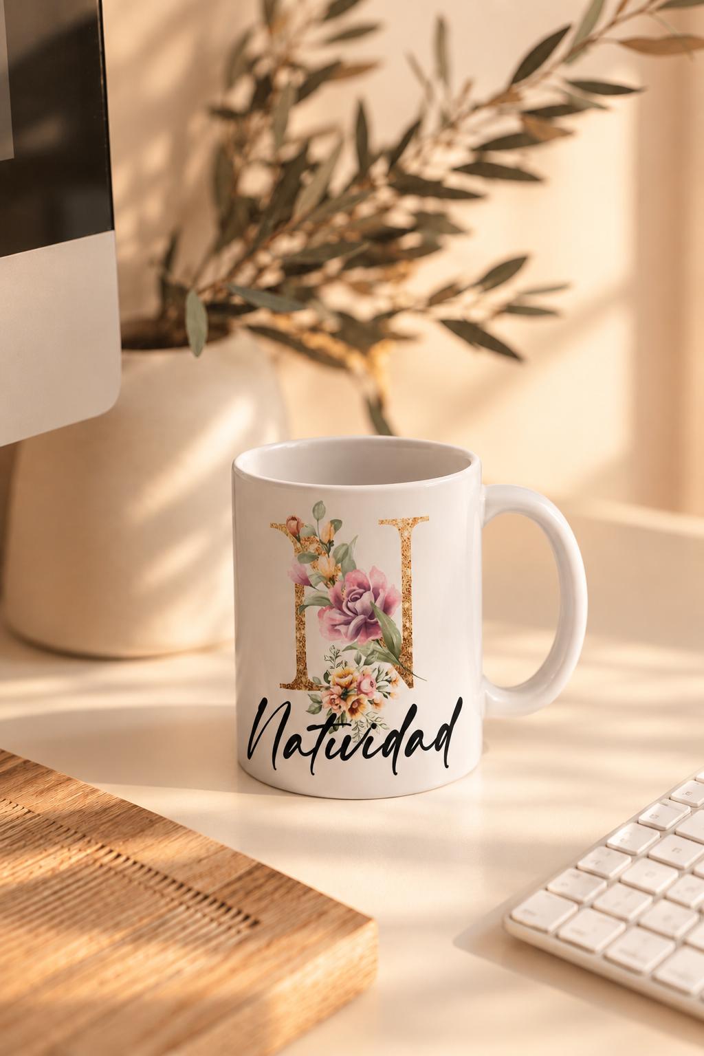 Taza Inicial Con Nombre Personalizada