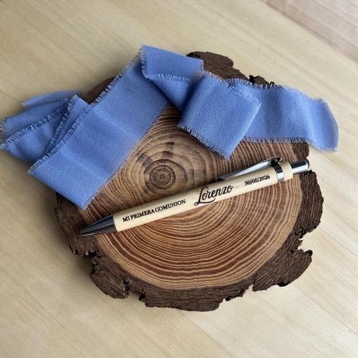Bolígrafo De Bambú Personalizado para Comunión  [1]