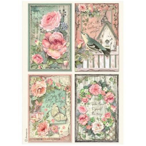 Papel De Arroz 4 Cartas House Of Roses Stamperia