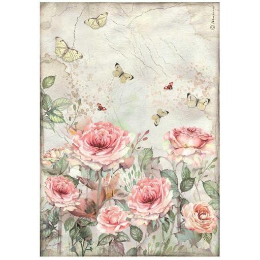 Papel De Arroz Rosas Y Mariposas House Of Roses Stamperia [0]