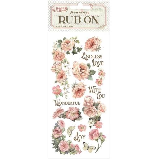 Rub-On Escritos Y Rosas House Of Roses Stamperia