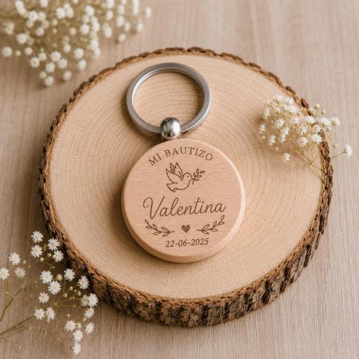 Llavero Redondo De Madera Personalizado Para Eventos El Rincon Scrap [1]