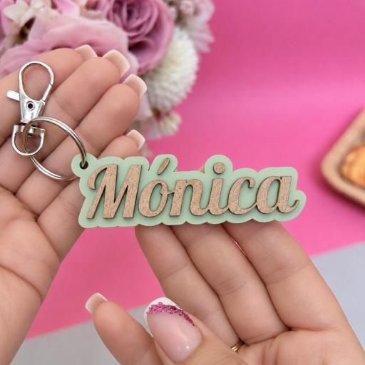 Llavero De Madera Con Nombre En Relieve Personalizado El Rincon Scrap