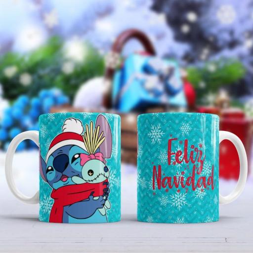 Taza Sublimada Stitch Feliz Navidad Varios Modelos 