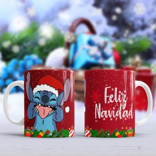 Taza Sublimada Stitch Feliz Navidad Varios Modelos  [2]