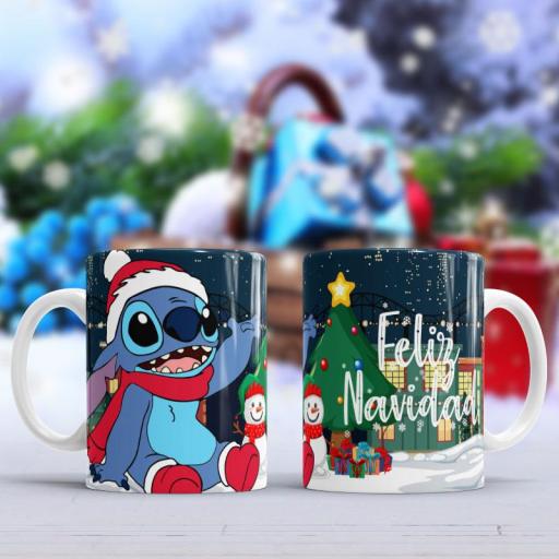 Taza Sublimada Stitch Feliz Navidad Varios Modelos