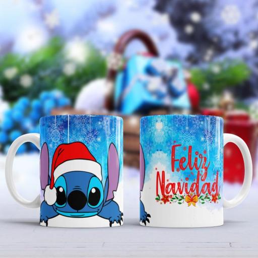 Taza Sublimada Stitch Feliz Navidad Varios Modelos [1]