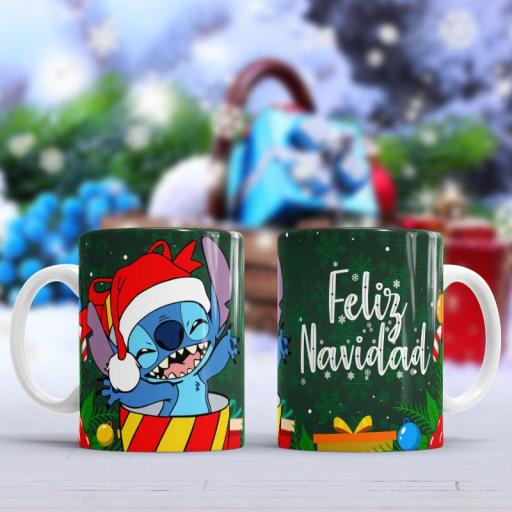 Taza Sublimada Stitch Feliz Navidad Varios Modelos [3]