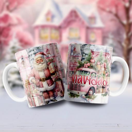 Taza Sublimada Navidad Rosa Varios Modelos [1]