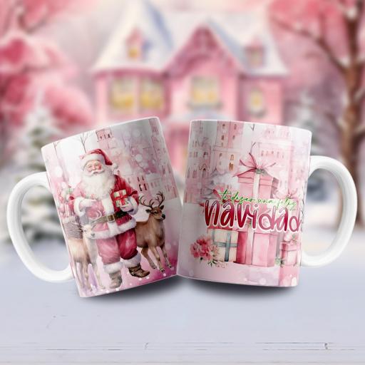 Taza Sublimada Navidad Rosa Varios Modelos [3]