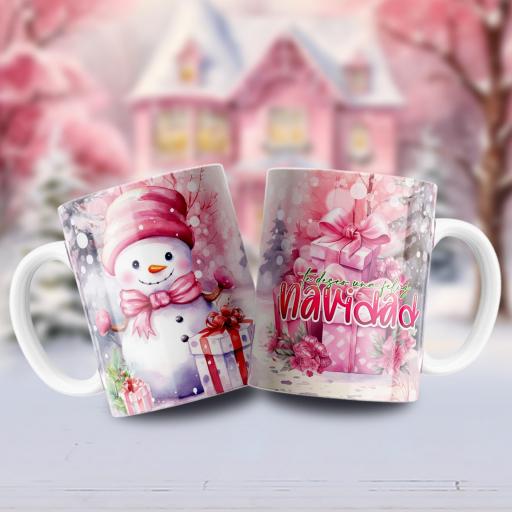 Taza Sublimada Navidad Rosa Varios Modelos [1]