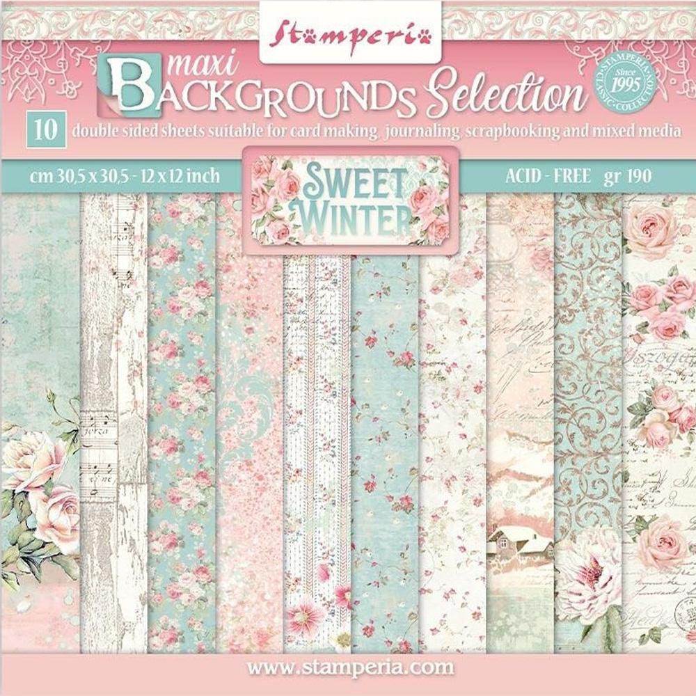 Set de Papeles Maxi Background Sweet Winter Stamperia