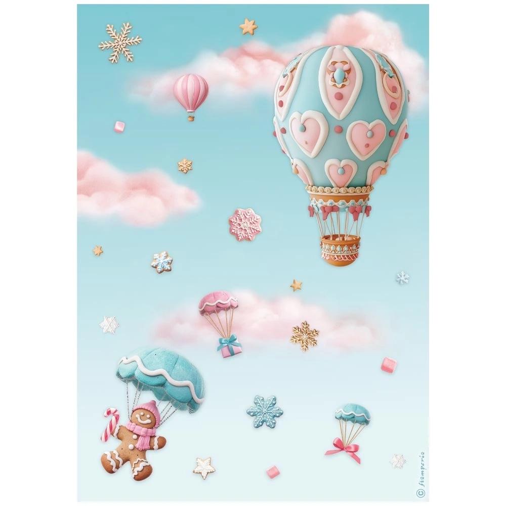 Papel De Arroz Globos Aerostáticos Candy Christmas Stamperia