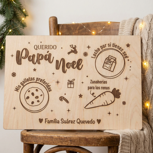 Bandeja de Madera para Papá Noel  