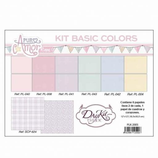 Kit De Papeles Basic Colors Colección Puro Amor Rosas Dayka Trade [0]