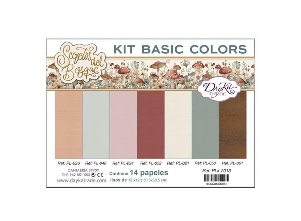 Kit De Papeles Basic Colors Colección Secretos Del Bosque Dayka Trade