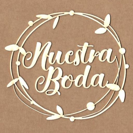 Chipboard Nuestra Boda En Marco Floral Kora Projects [1]