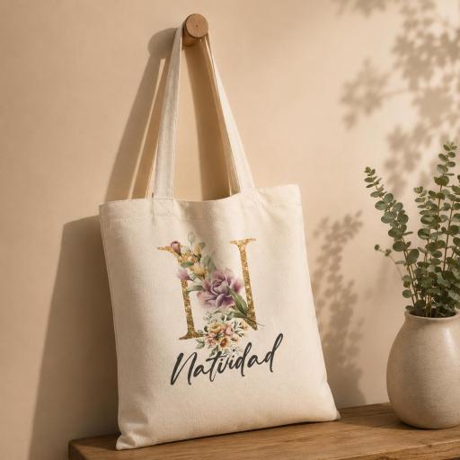 Tote  Bag Inicial Con Nombre Personalizada