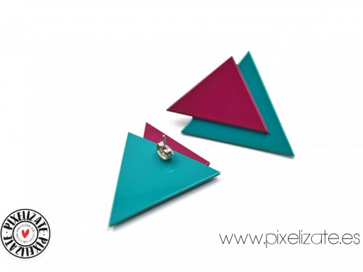 Pendientes Geometric Buganvilla/Turquesa [1]