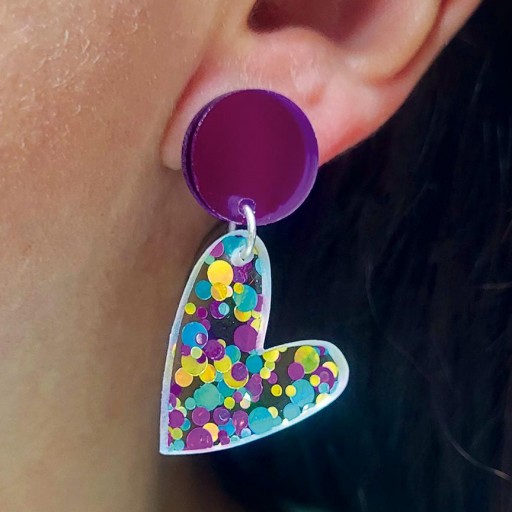 Pendientes Party Love Morado [3]