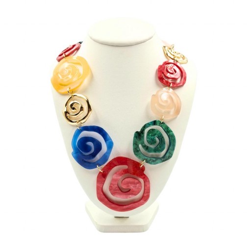 Collar Espiral Multicolor Largo