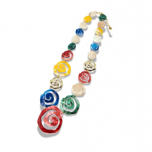 Collar Espiral Multicolor Largo [1]