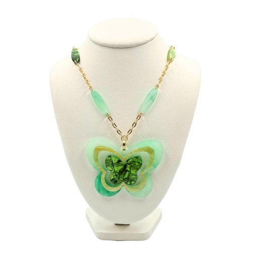 Collar Largo Mariposa Verde